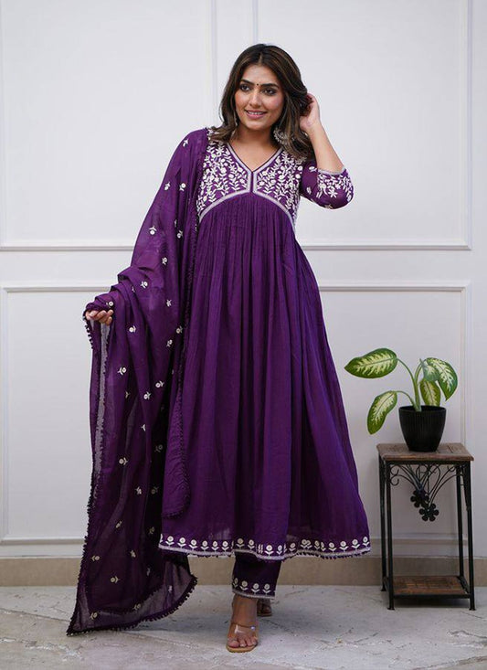 Vichitra Silk Anarkali - T3549