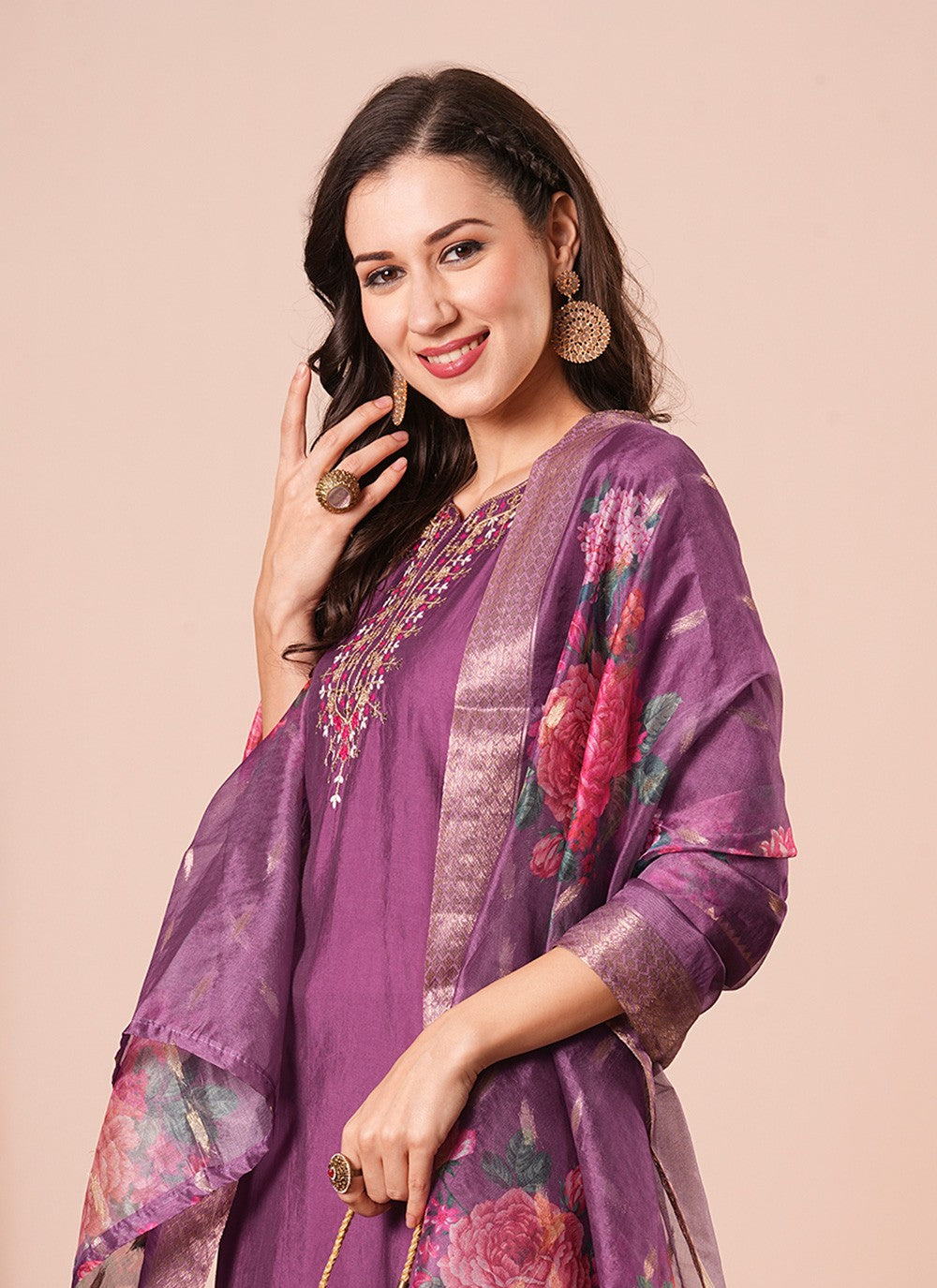 Chanderi Salwar Suit - T4168