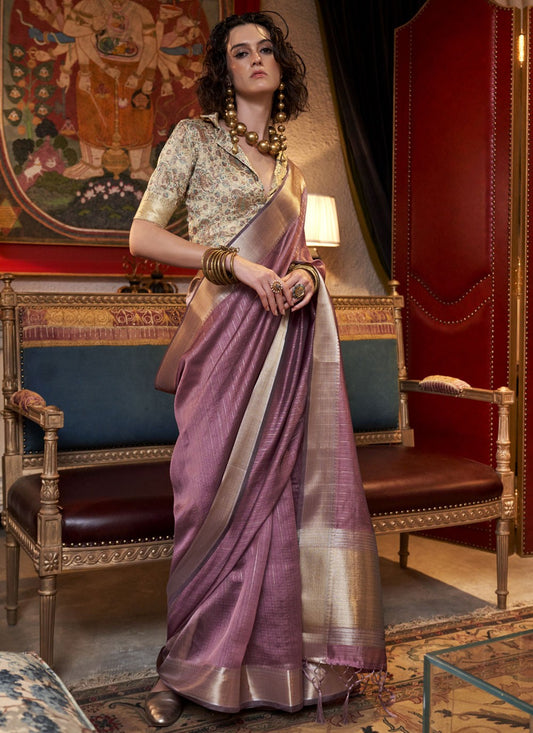 Classic Weaving Zari Chiffon Saree - S9119