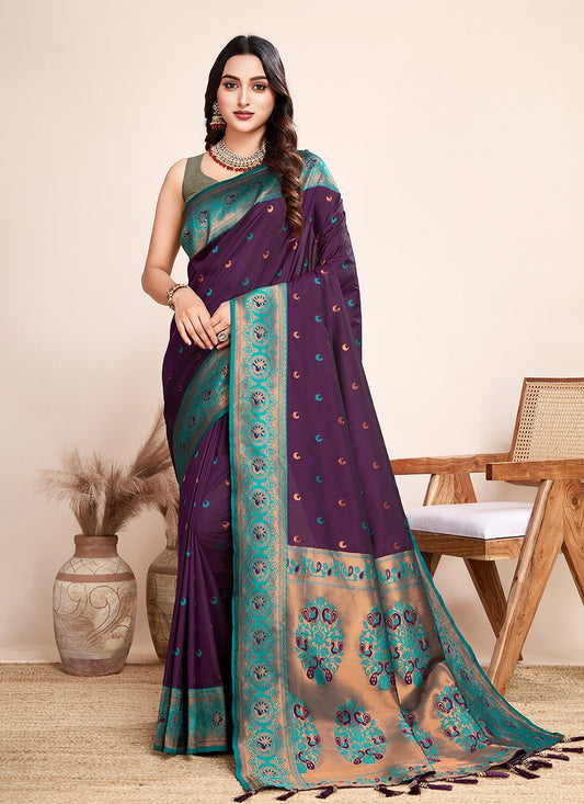 Woven Jacquard Silk Saree - S12314