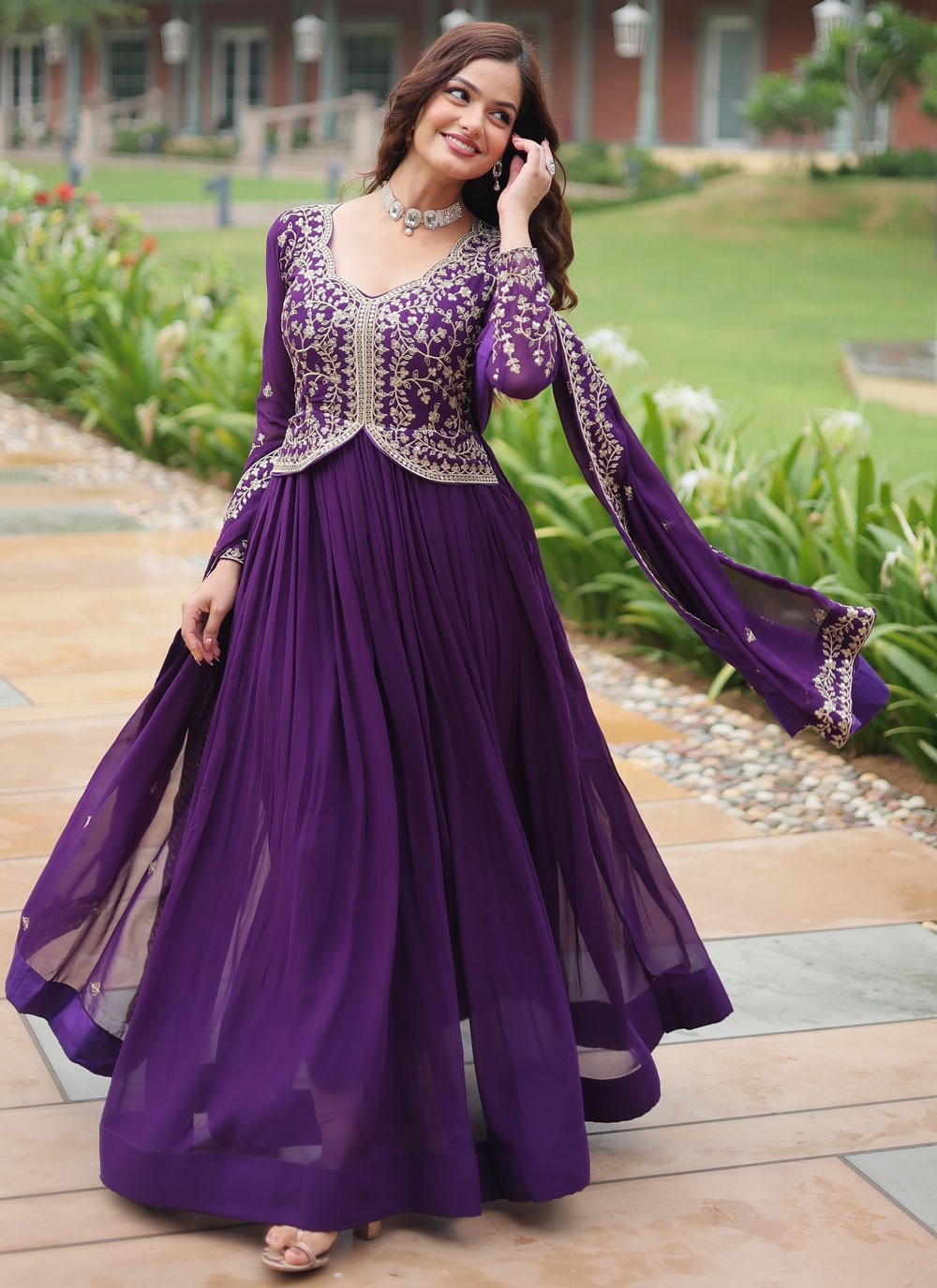 Faux Georgette Gown - G1758