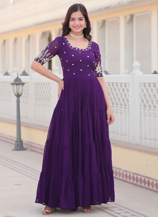 Faux Georgette Gown - G1392