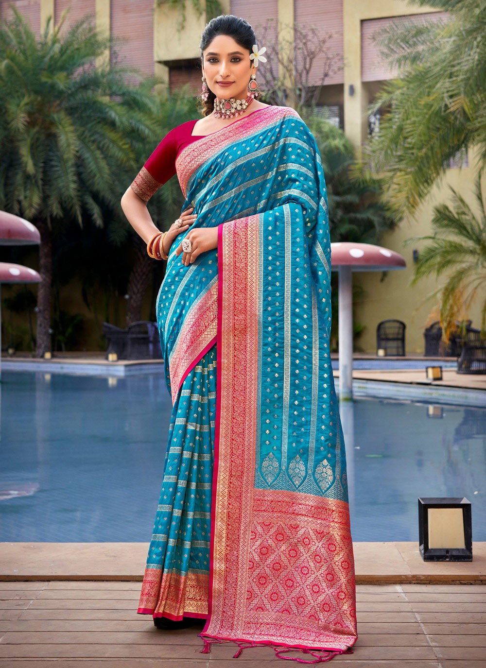 Traditional Weaving Zari Banarasi Silk Saree - S5453