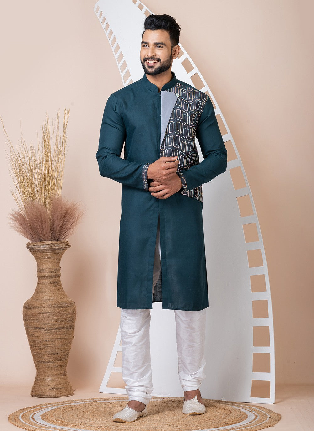 Printed Cotton Rama Kurta Pyjama - M8565