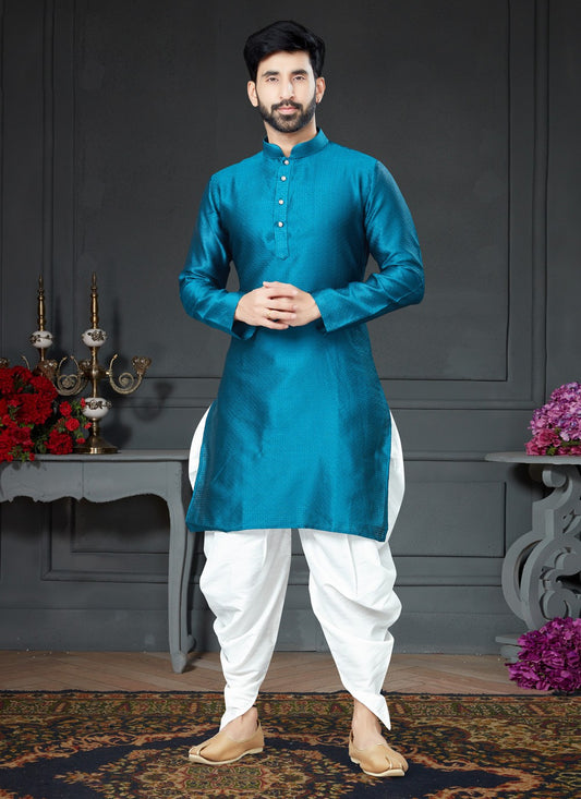 Woven Silk Rama Dhoti Kurta - M4155