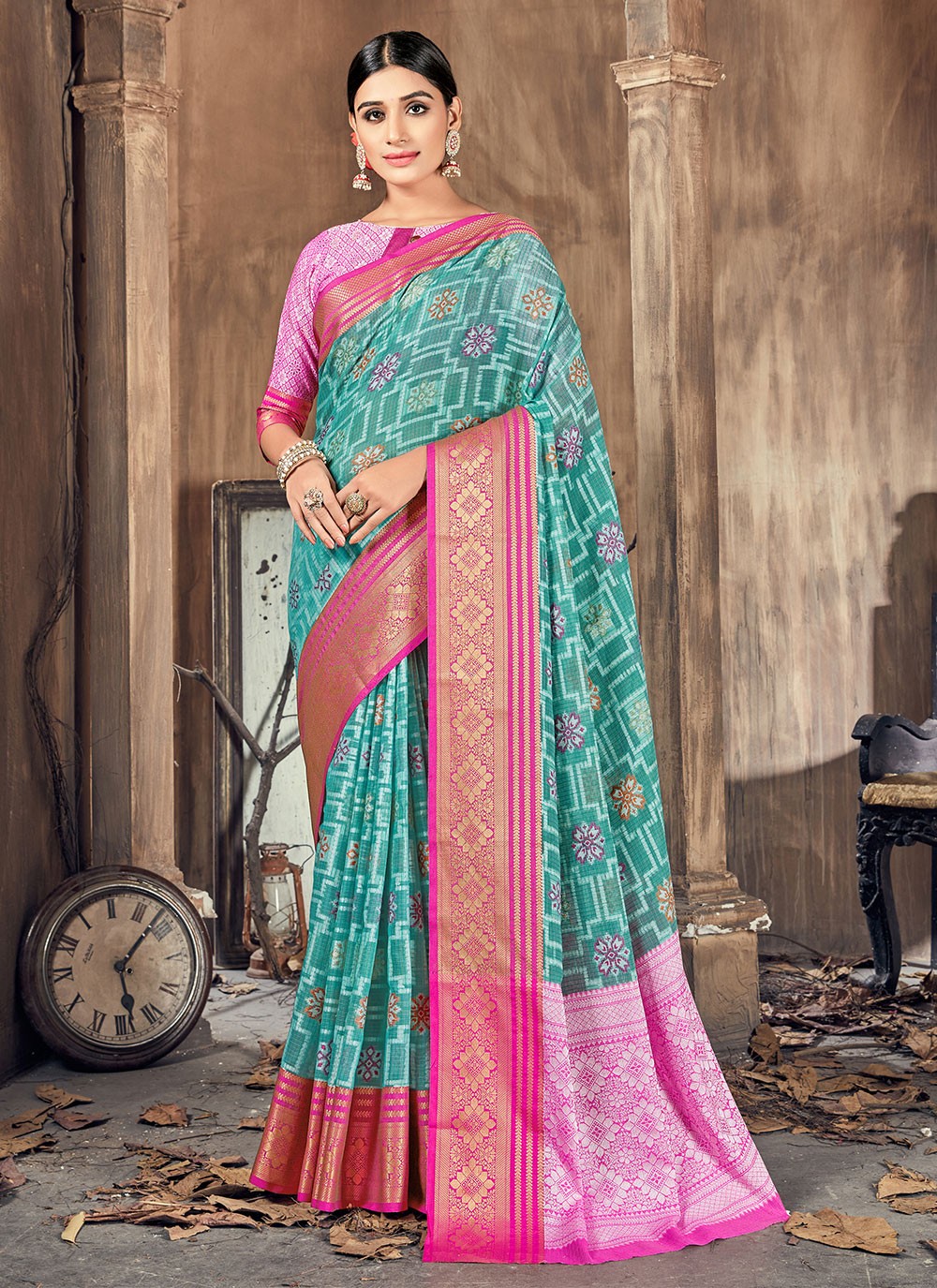 Traditional Woven Cotton Silk Saree - S1079