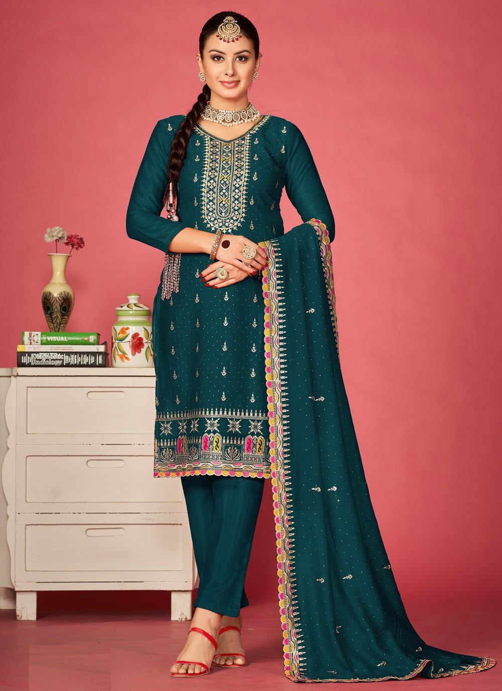 Vichitra Silk Salwar Suit - T2315