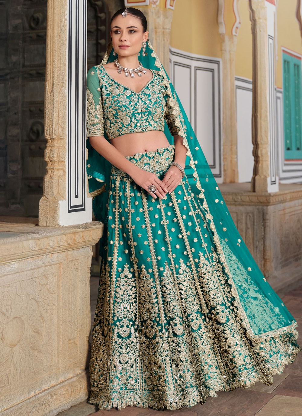 Dimond Net Lehenga - L3186