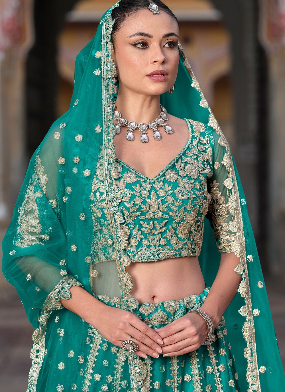 Dimond Net Lehenga - L3186