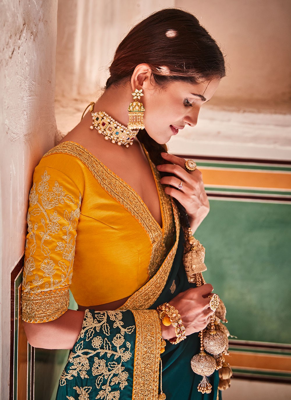 Classic Mirror Organza Saree - S1209