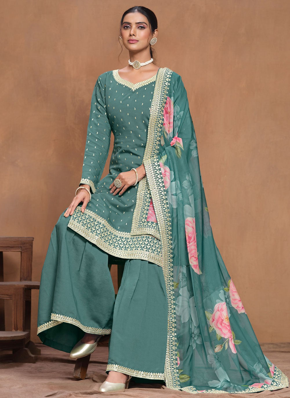 Silk Salwar Suit - T3350