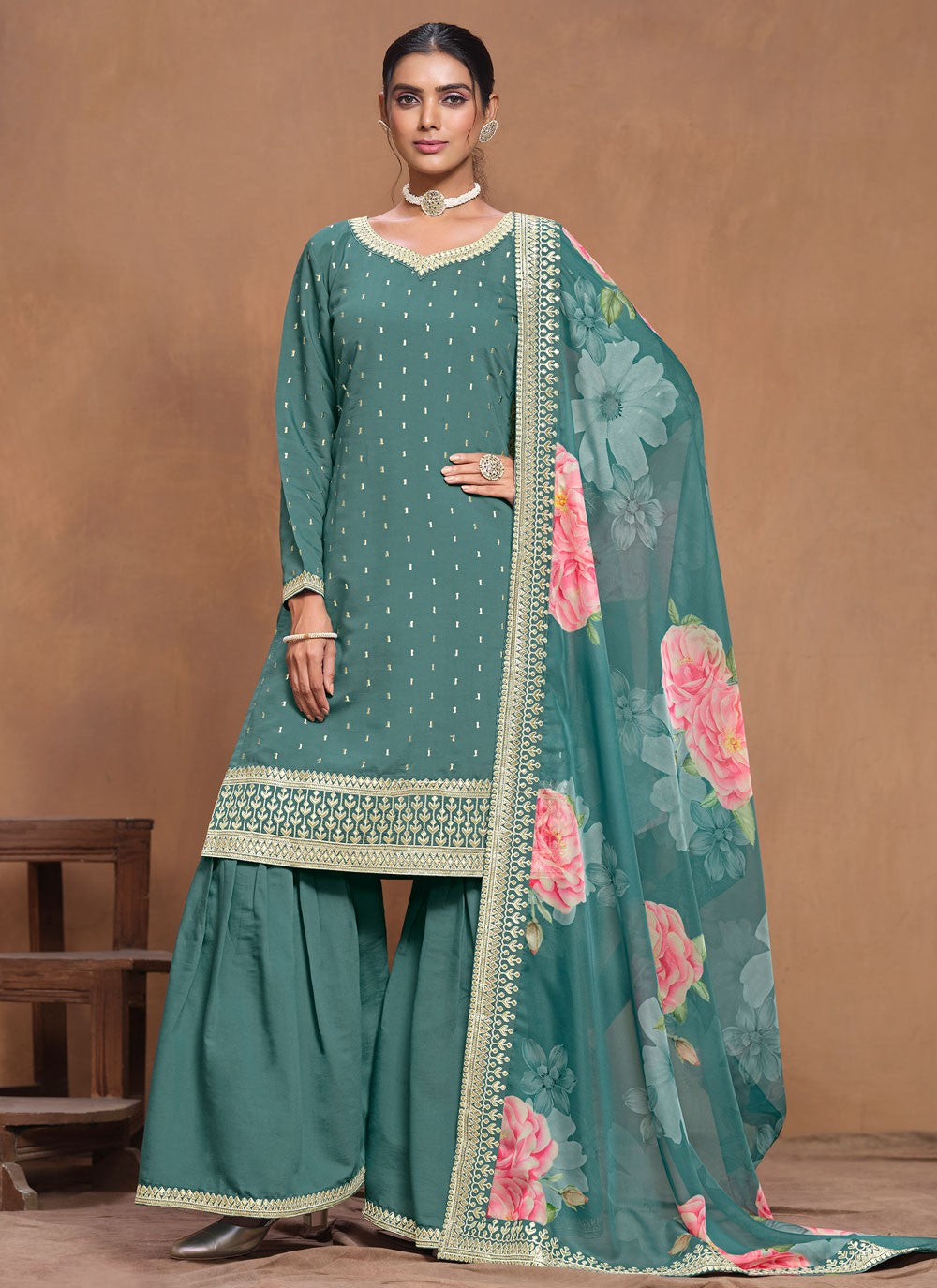 Silk Salwar Suit - T3350