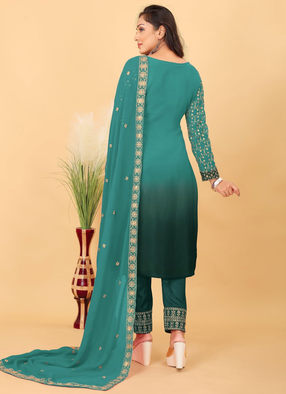 Faux Georgette Salwar Suit - T3696