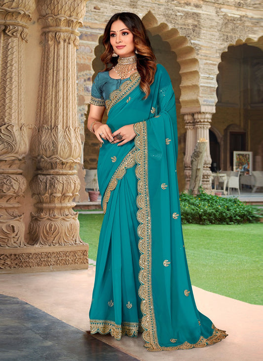 Saree Embroidered Georgette Saree - S3132