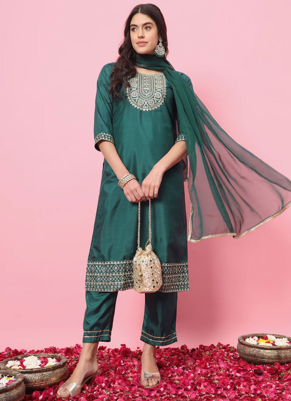 Silk Blend Salwar Suit - T2311