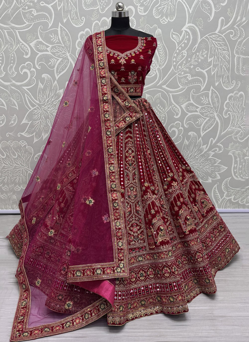 Diamond Velvet A - Line Lehenga - L2606