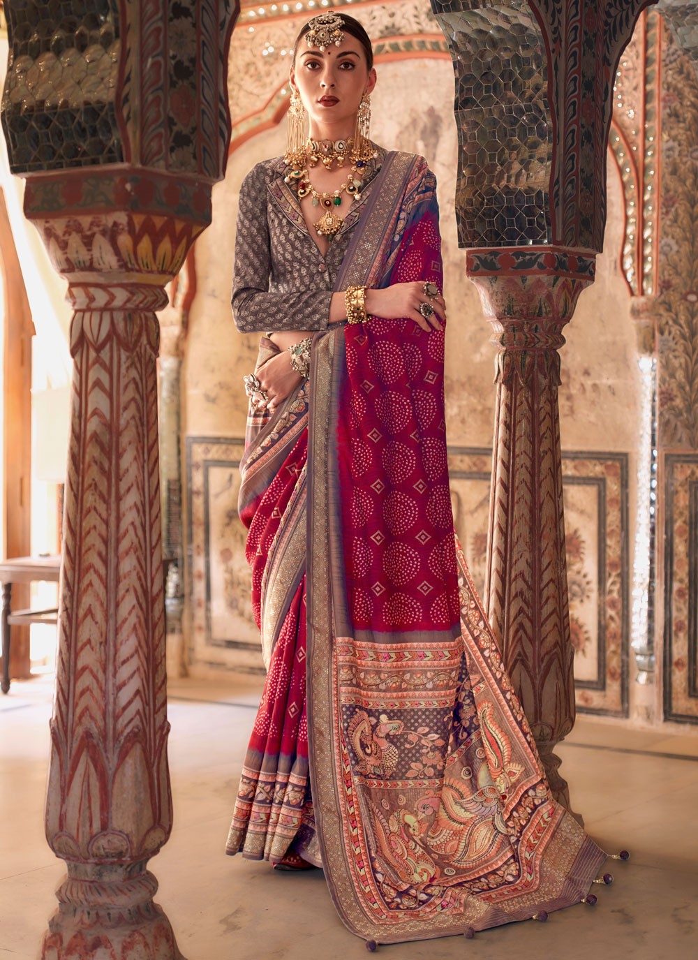 Classic Fancy Work Viscose Saree - S8834