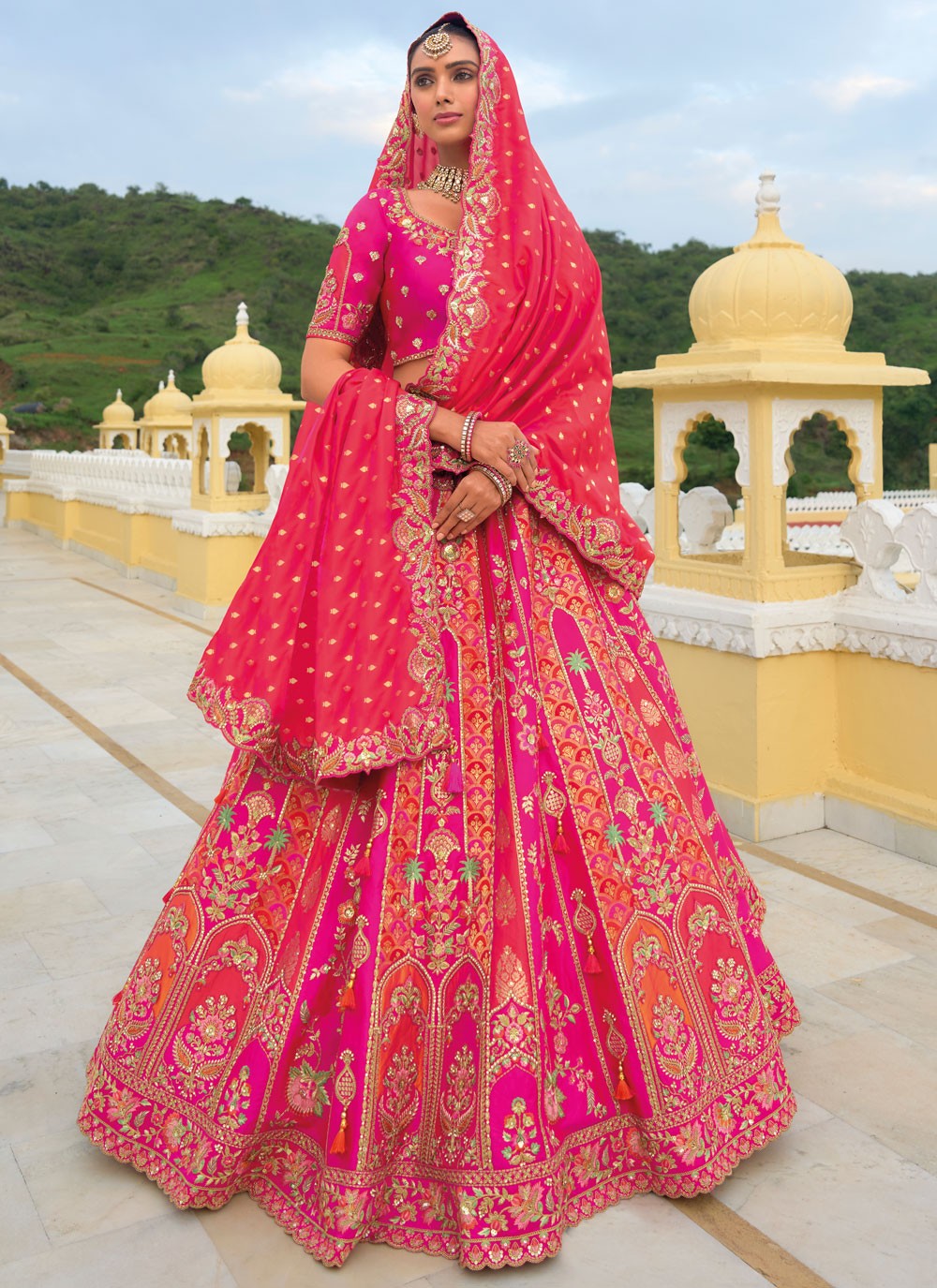 Embroidered Silk Lehenga - L3142