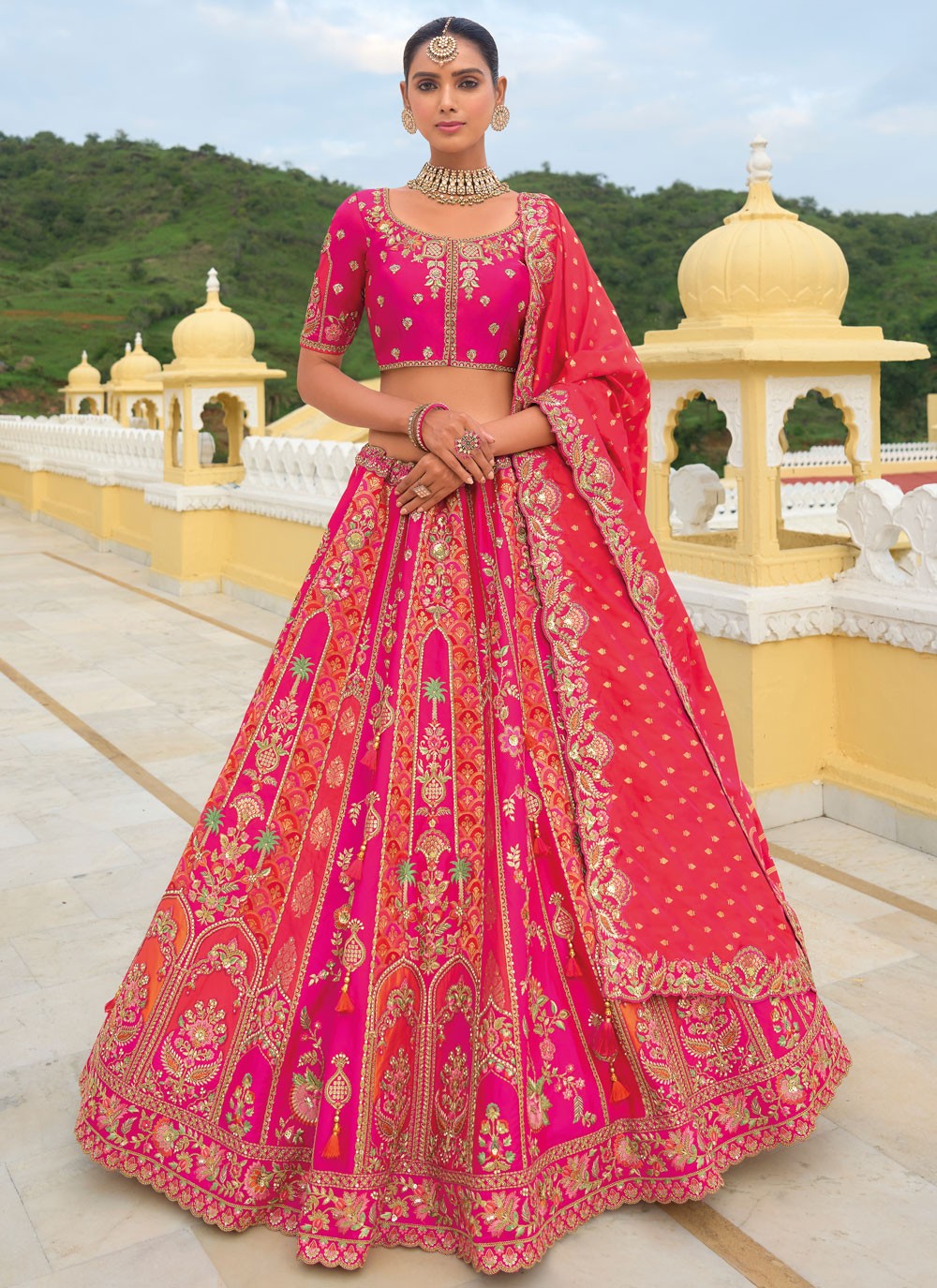 Embroidered Silk Lehenga - L3142