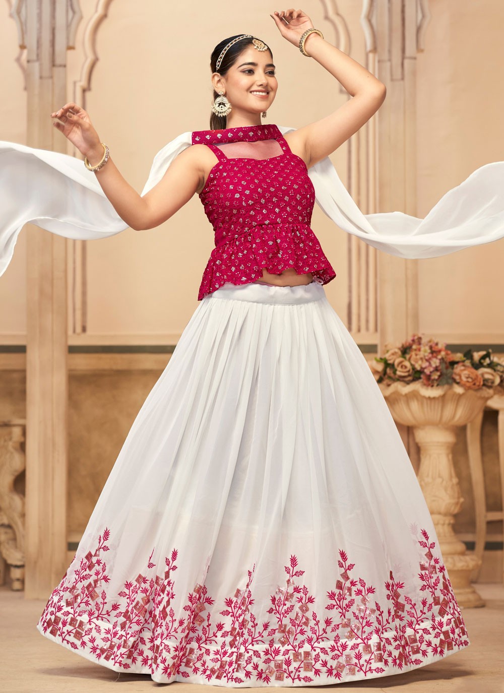 Embroidered Georgette A - Line Lehenga - L2010