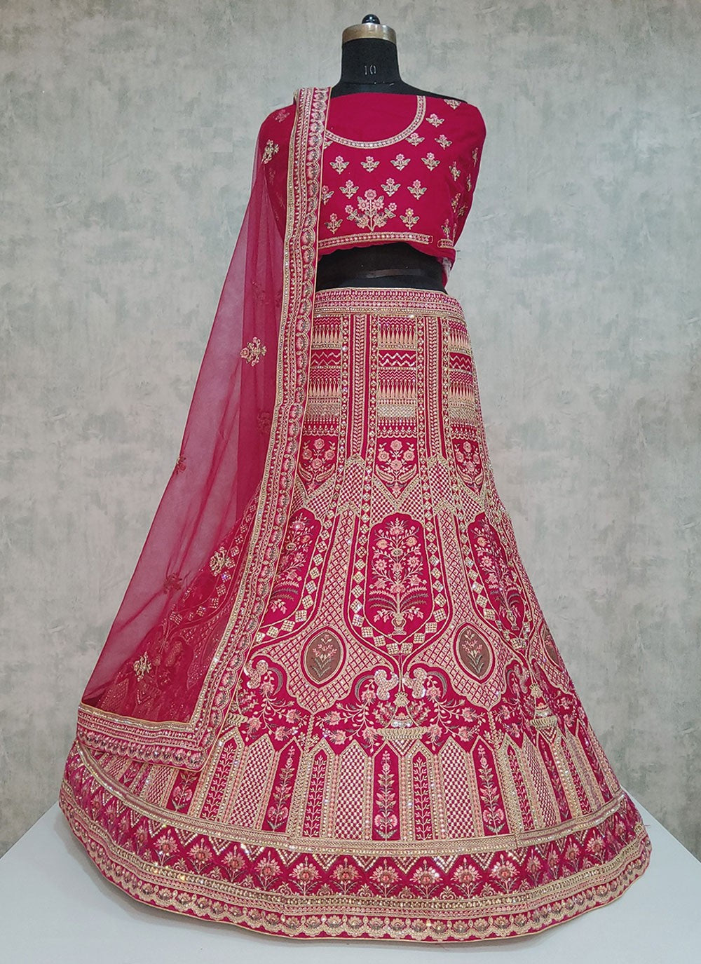 Embroidered Velvet A - Line Lehenga - L1919