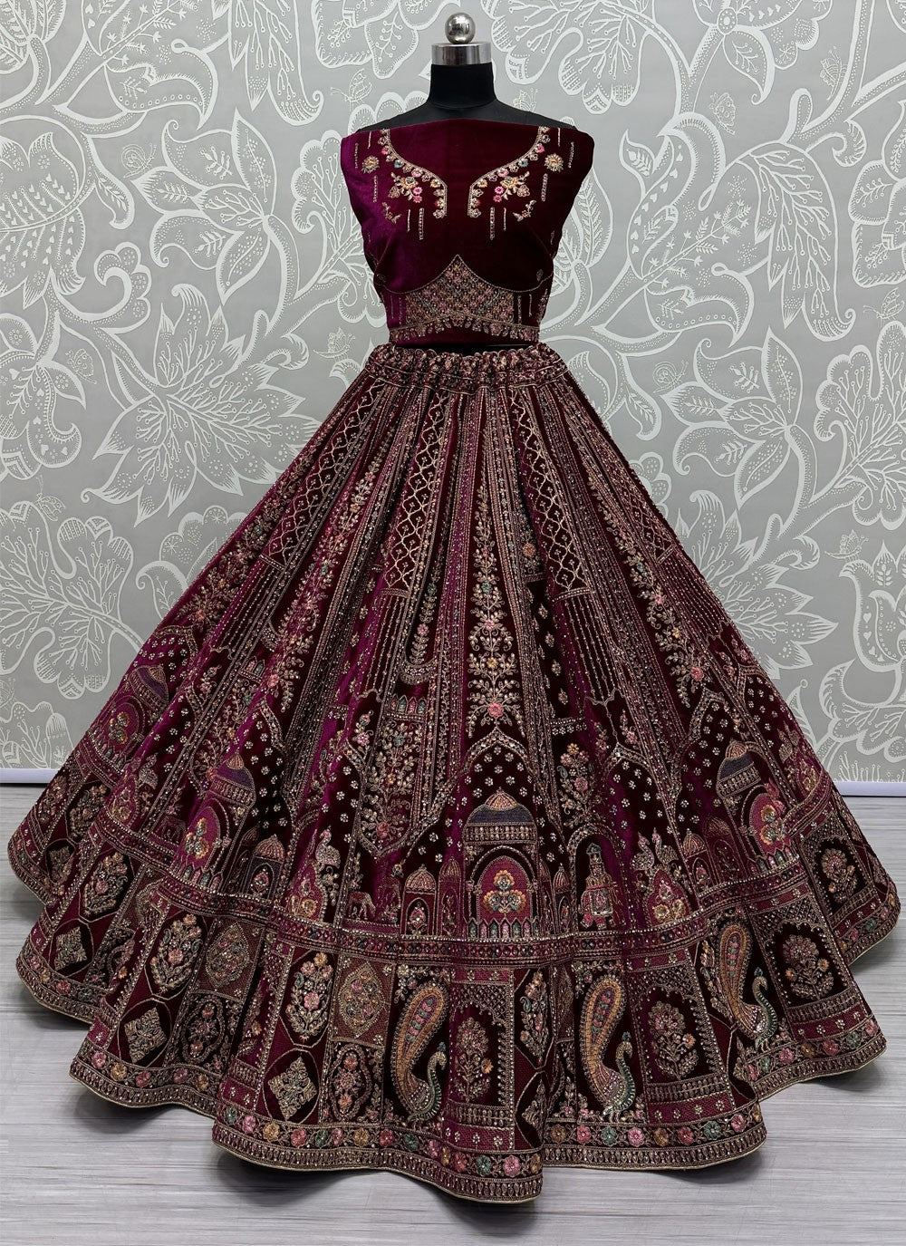 Diamond Velvet A - Line Lehenga - L2434