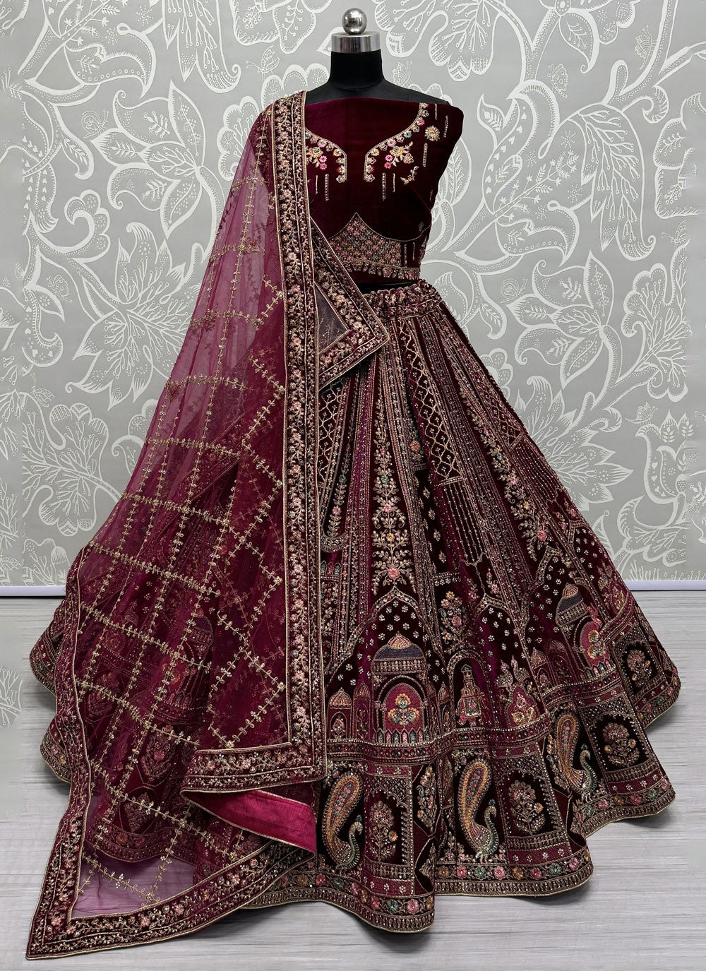 Diamond Velvet A - Line Lehenga - L2434