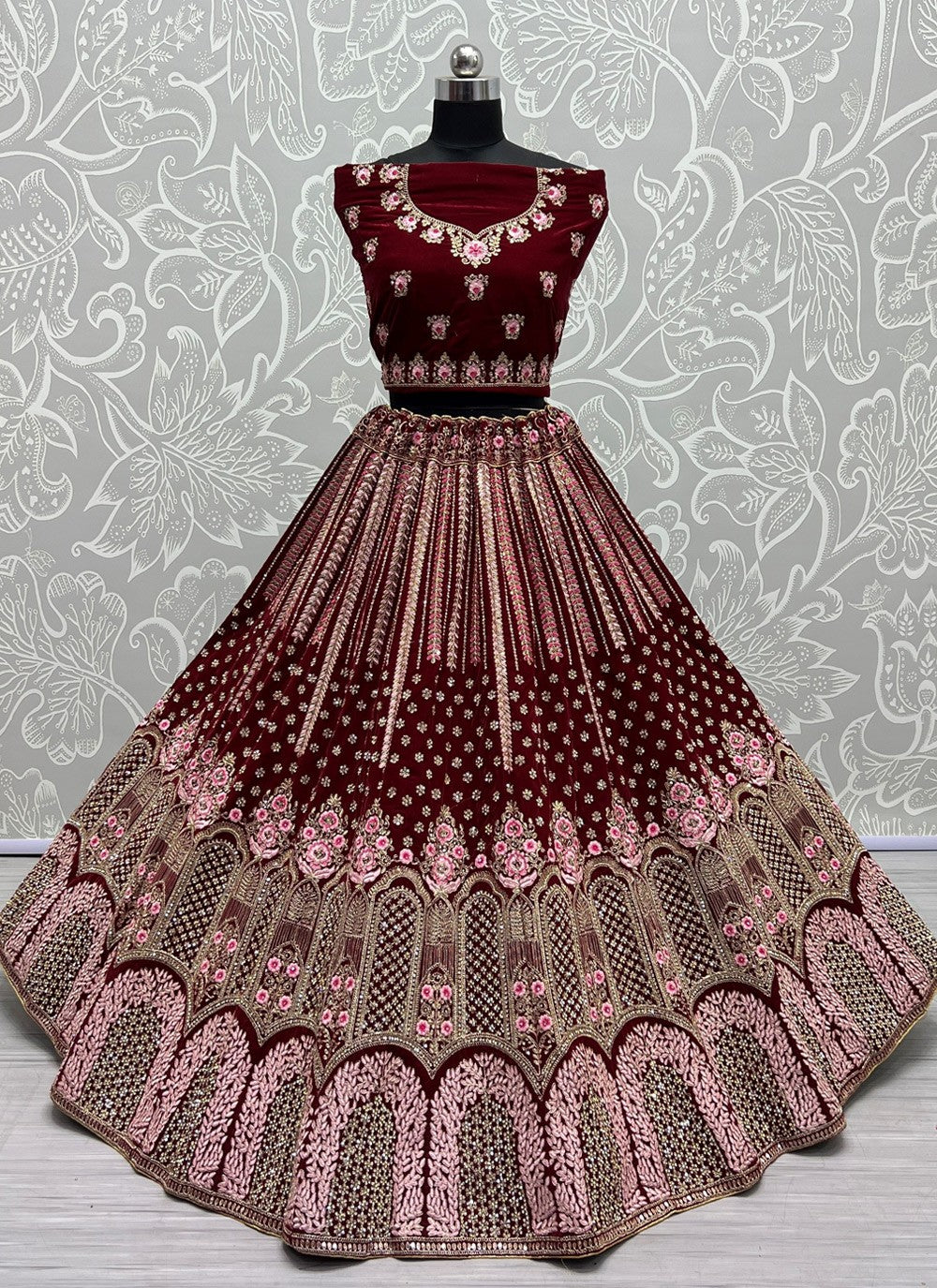 Diamond Velvet A - Line Lehenga - L1110