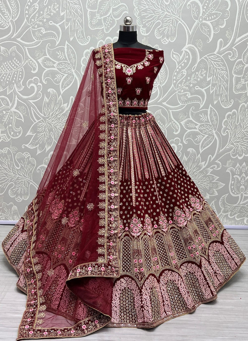 Diamond Velvet A - Line Lehenga - L1110