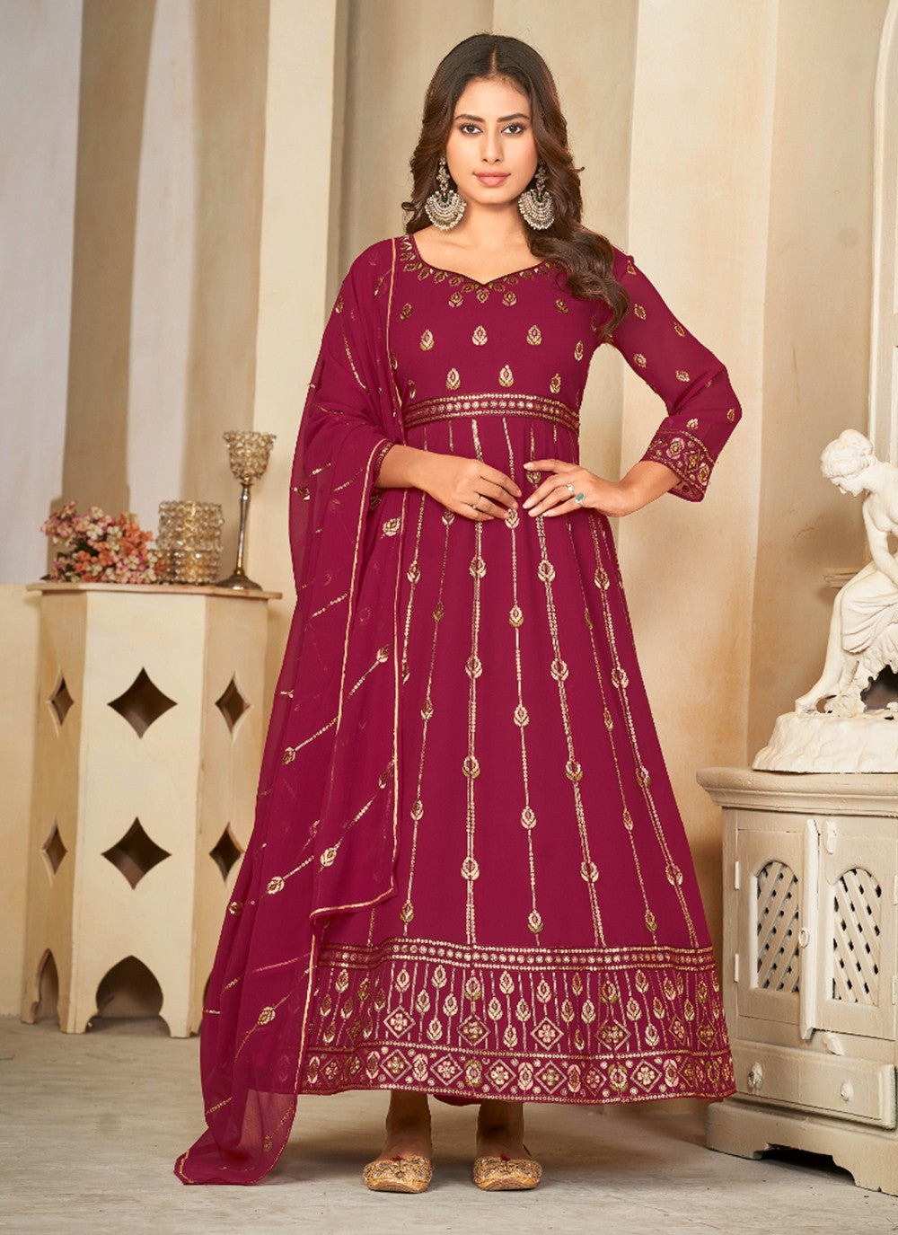 Net Salwar Suit - T2136