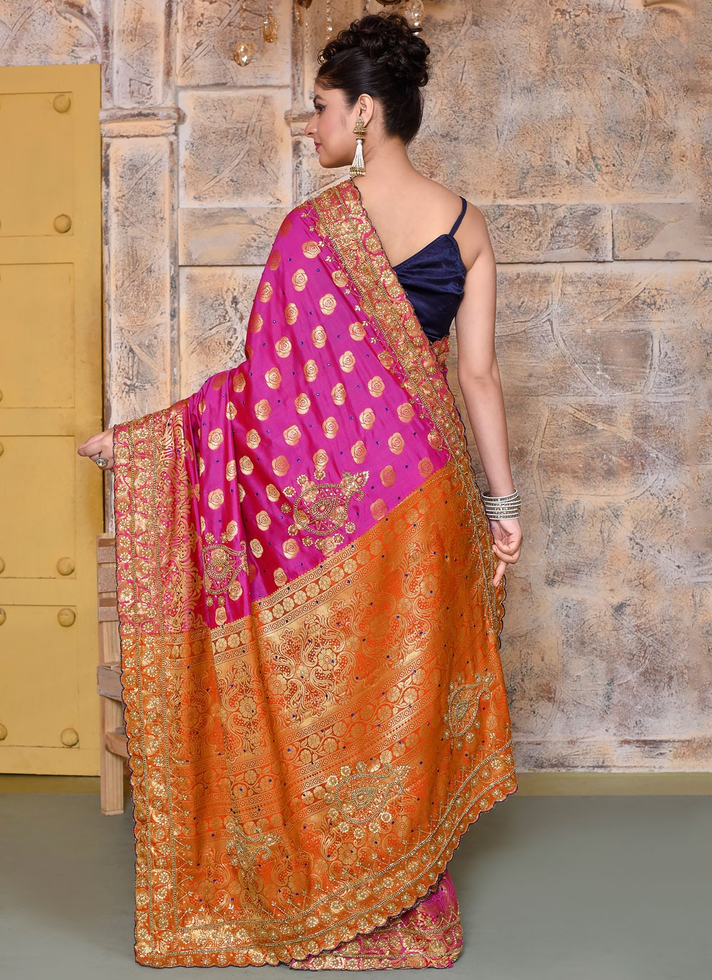 Classic Embroidered Kanjivaram Silk Saree - S7820