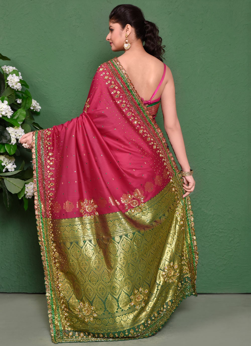 Classic Cut Work Georgette Saree - S7837