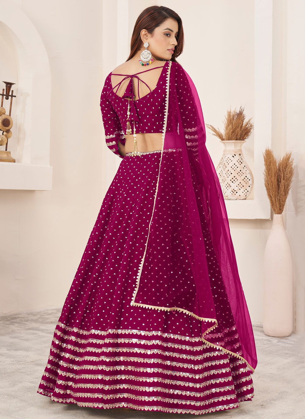 Embroidered Georgette A - Line Lehenga - L2357