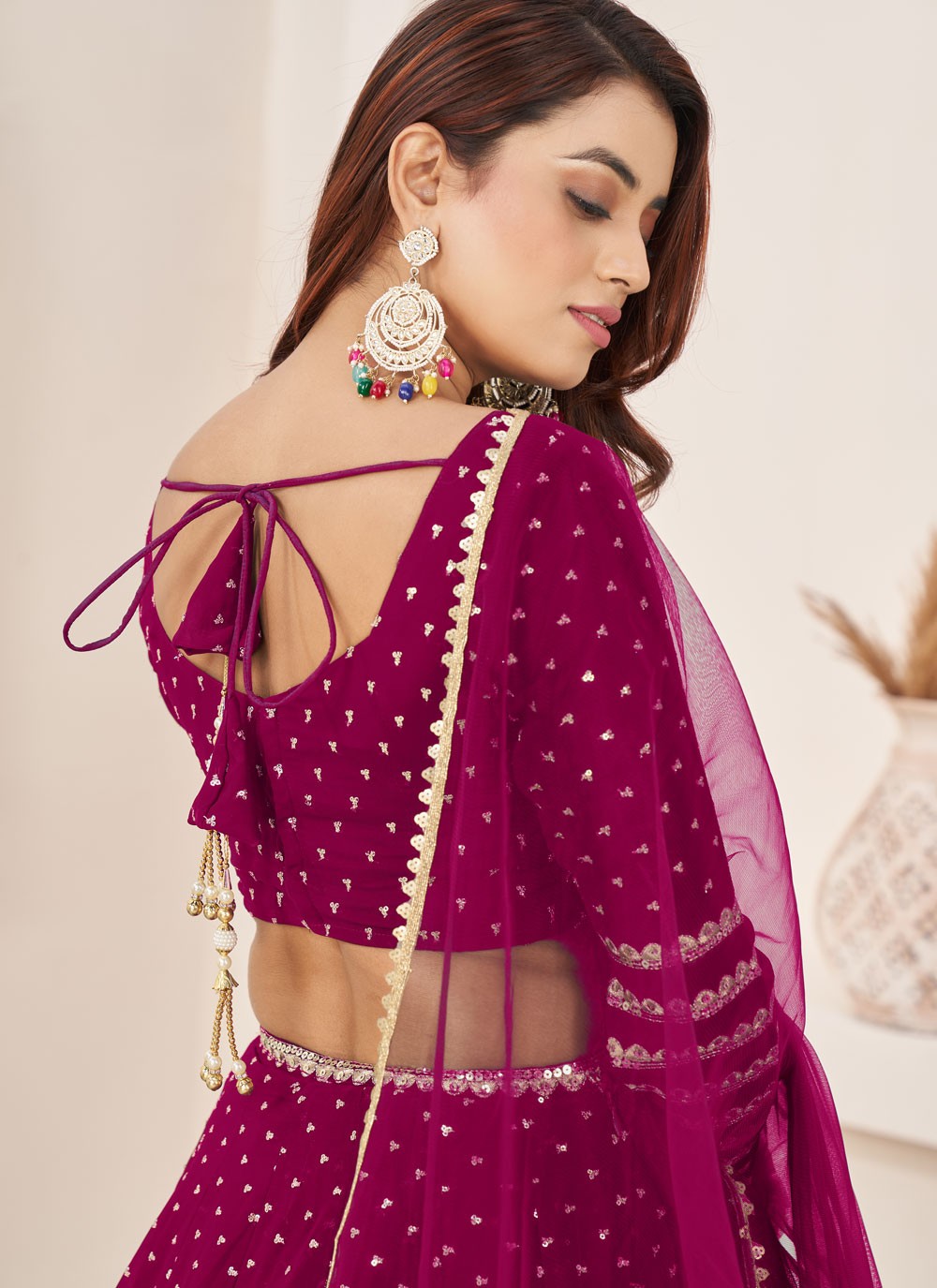 Embroidered Georgette A - Line Lehenga - L2357