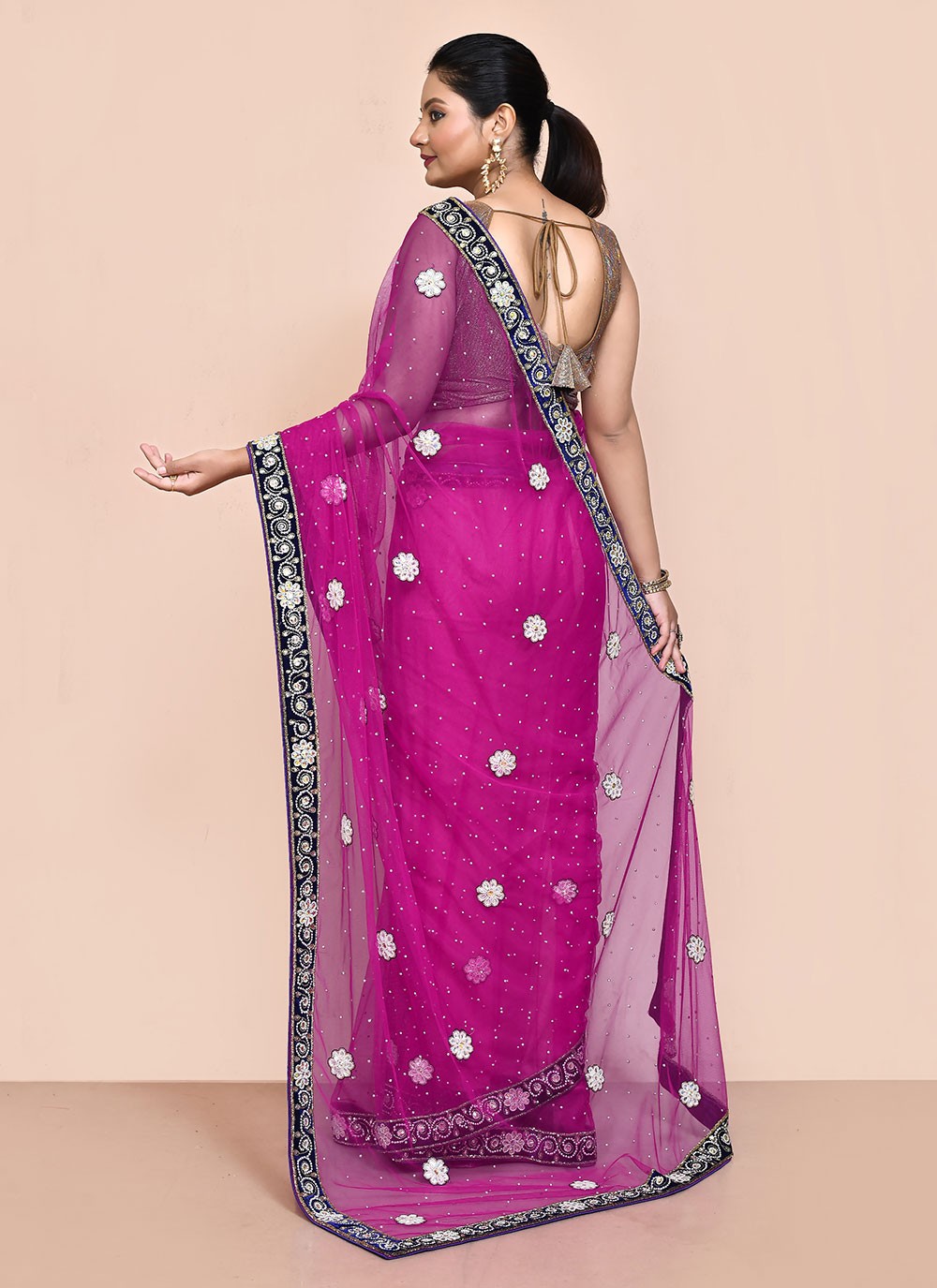 Classic Embroidered Shimmer Saree - S6521