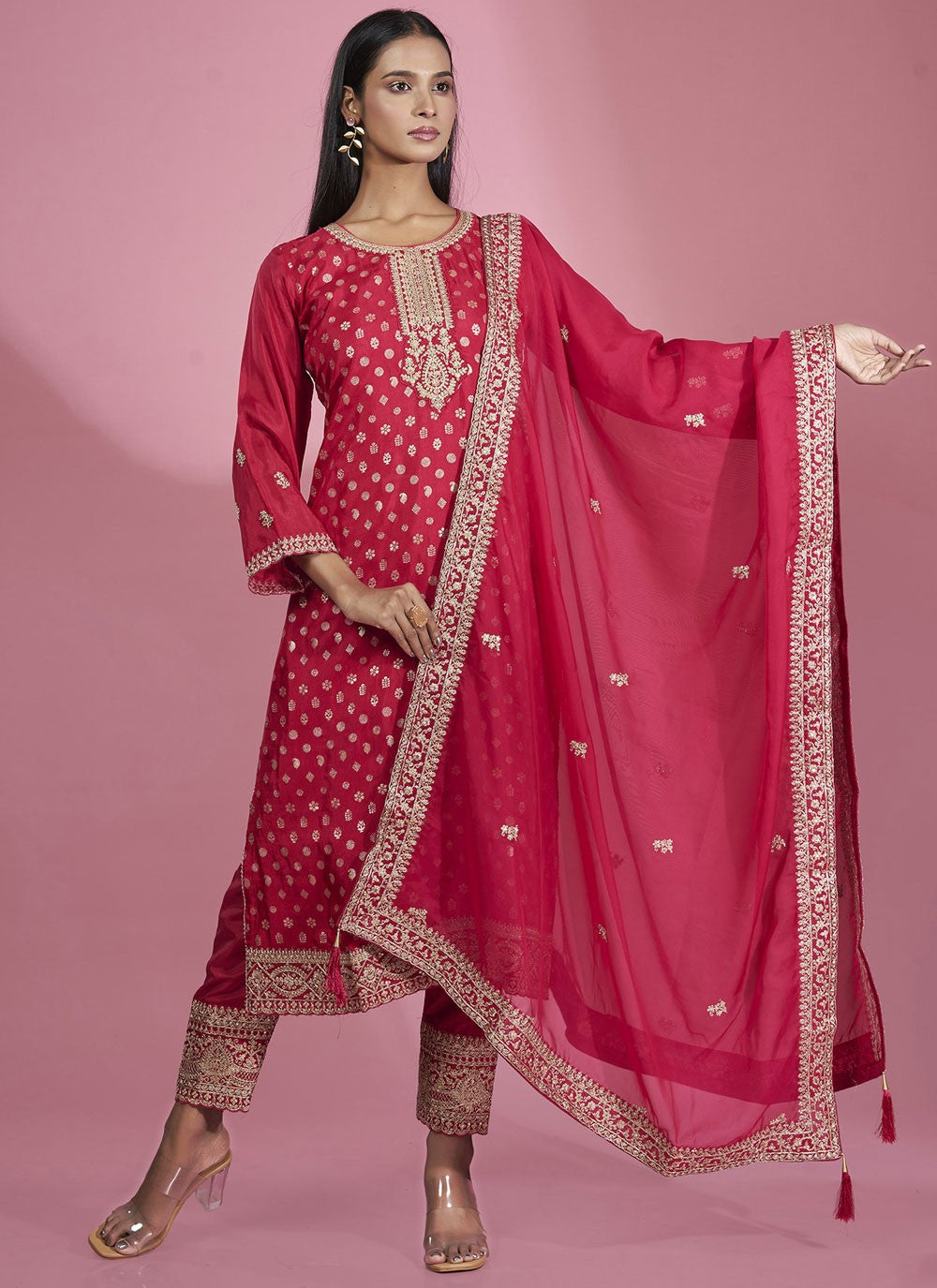 Silk Salwar Suit - T3823