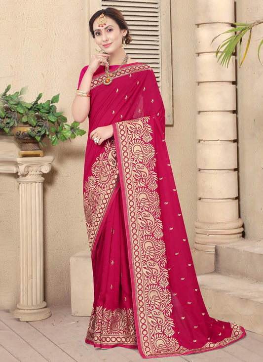 Traditional Embroidered Silk Saree - S0528