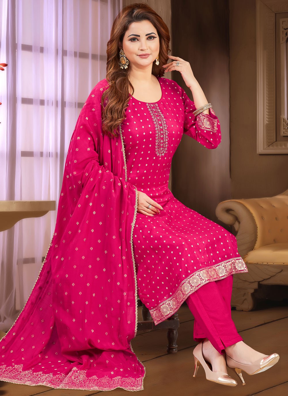 Silk Salwar Suit - T4116