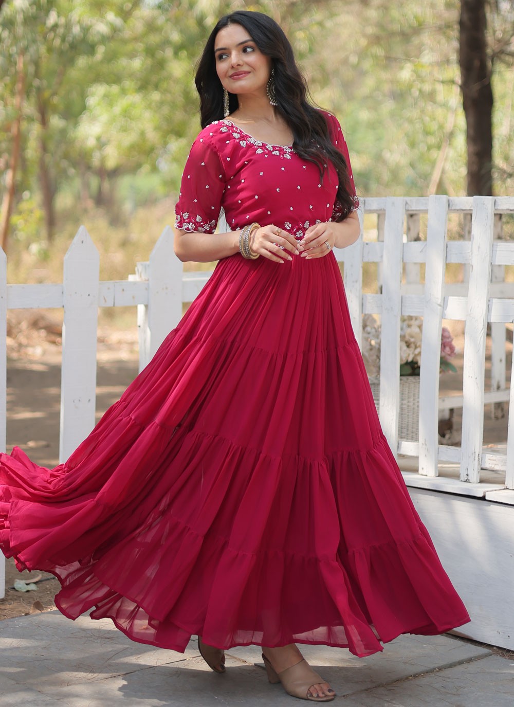 Faux Georgette Gown - G1607