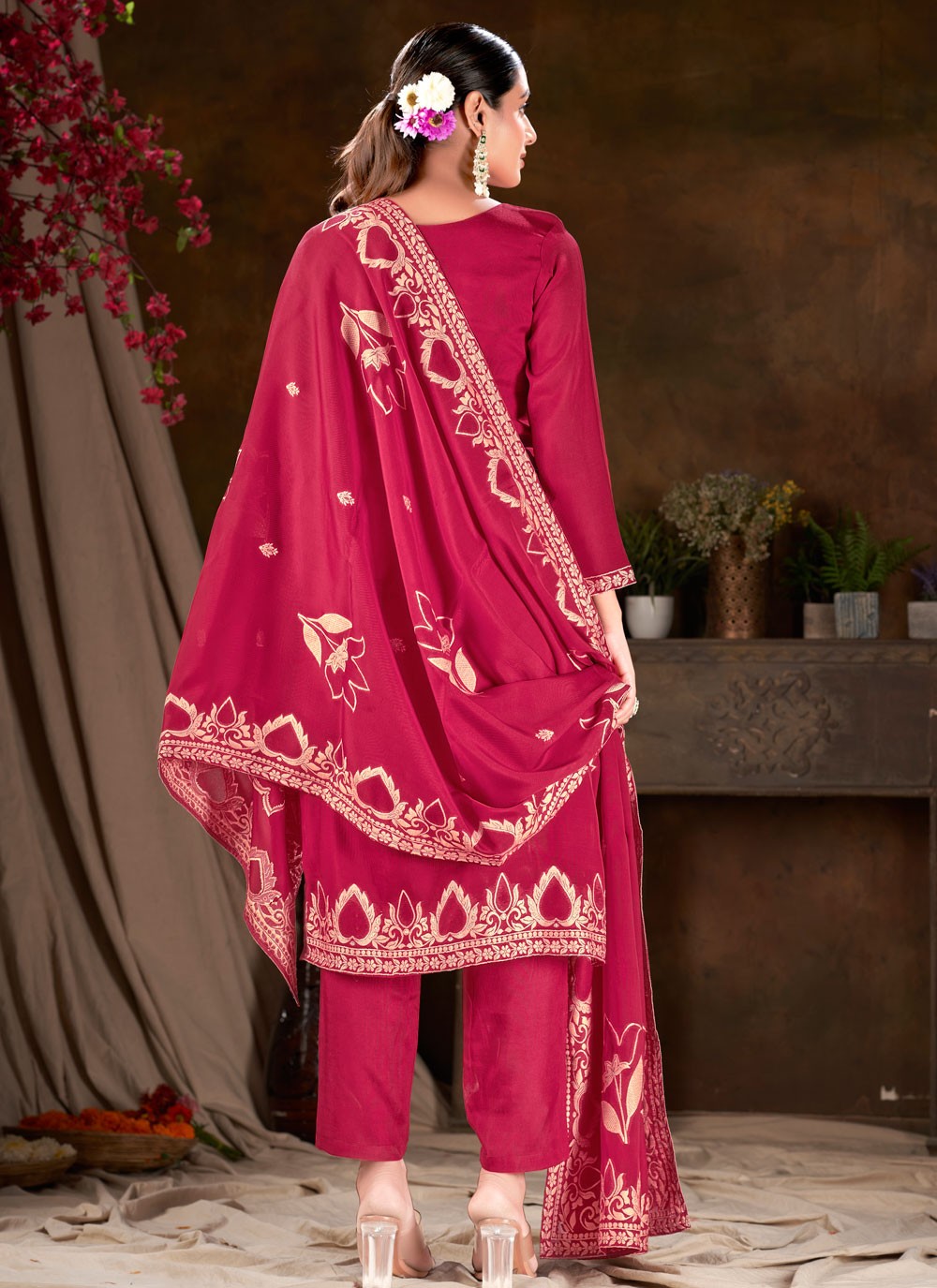 Jacquard, Viscose Salwar Suit - T2229