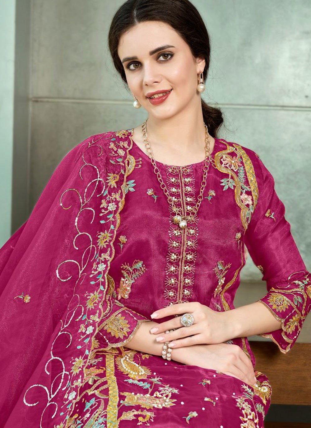 Organza Salwar Suit - T2363