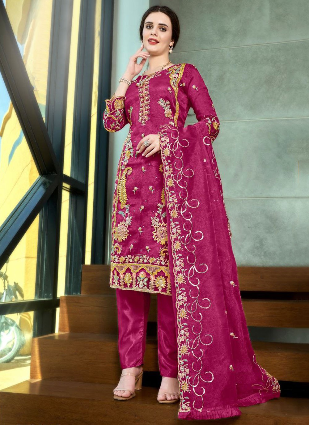 Organza Salwar Suit - T2363