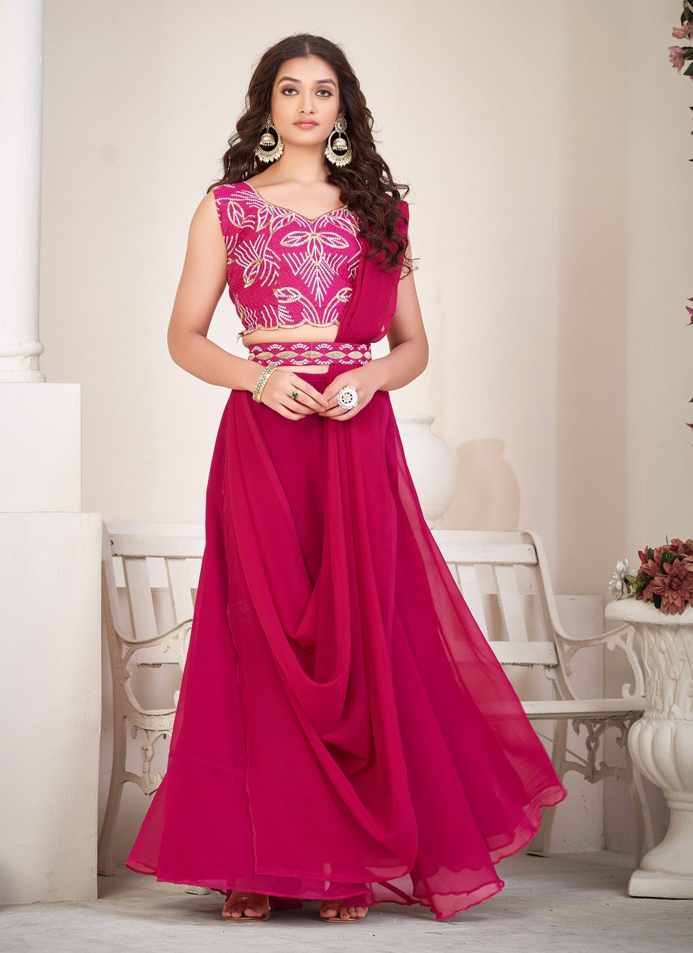 Embroidered Net A - Line Lehenga - L1197