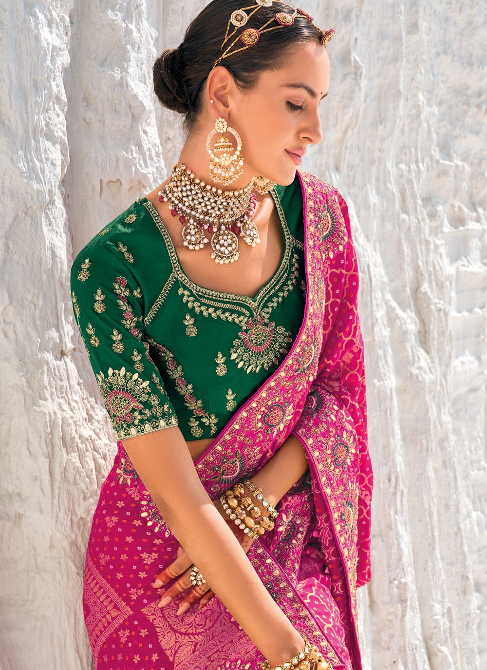 Classic Embroidered Georgette Saree - S9586