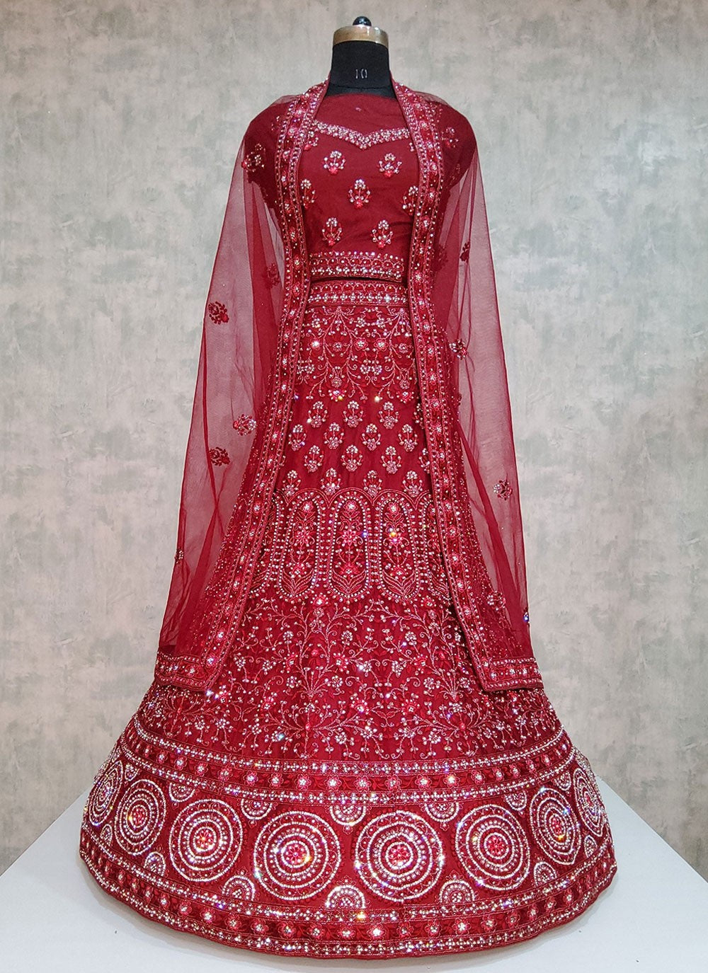 Embroidered Velvet A - Line Lehenga - L1919