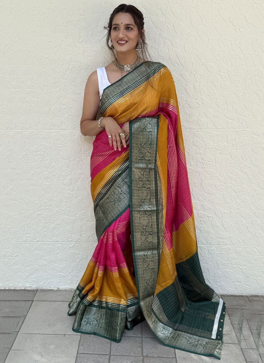 Foliage Prints Pure Dola Saree - S11844