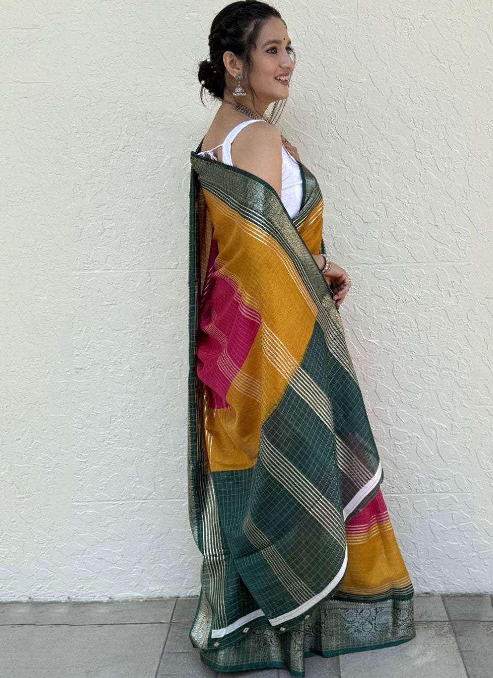 Foliage Prints Pure Dola Saree - S11844