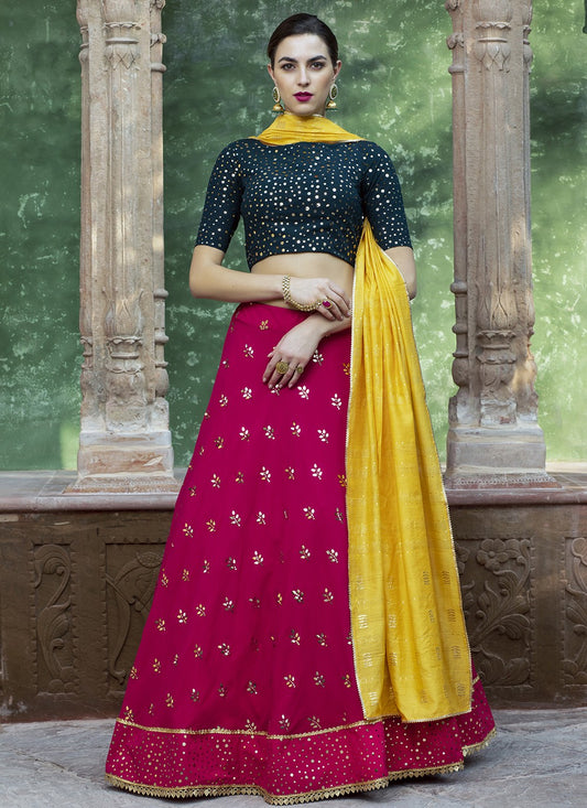 Fancy Work Faux Georgette A - Line Lehenga - L0148