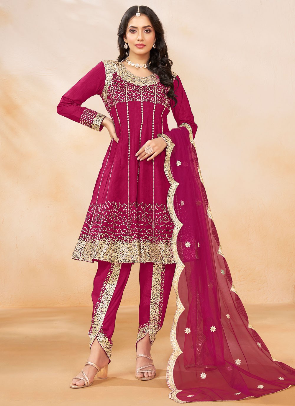 Art Silk Salwar Suit - T3487