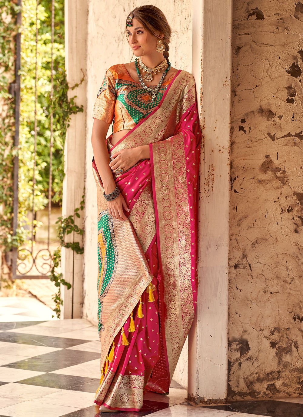 Classic Border Work Silk Saree - S9437